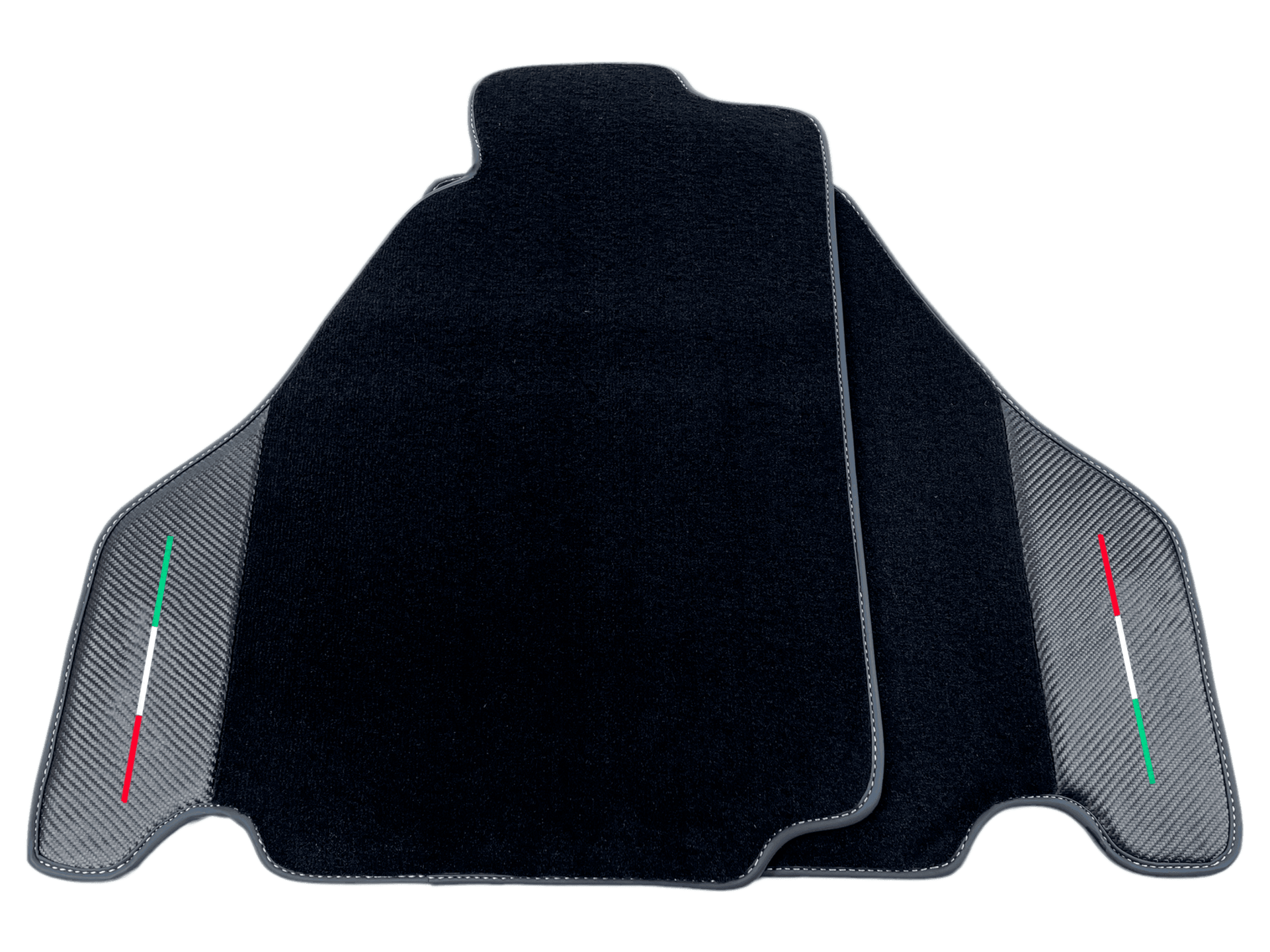Black Floor Mats For Ferrari F430 2004-2009 With Carbon Fiber Leather - AutoWin