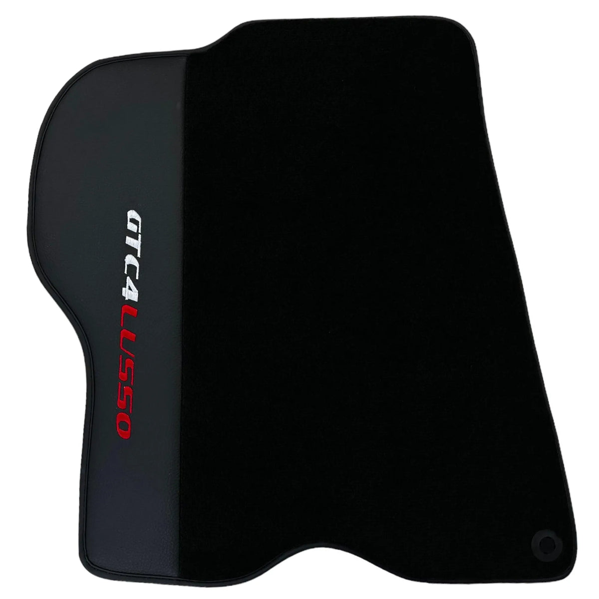 Black Floor Mats For Ferrari GTC4 Lusso (2016-2023) with Leather - AutoWin
