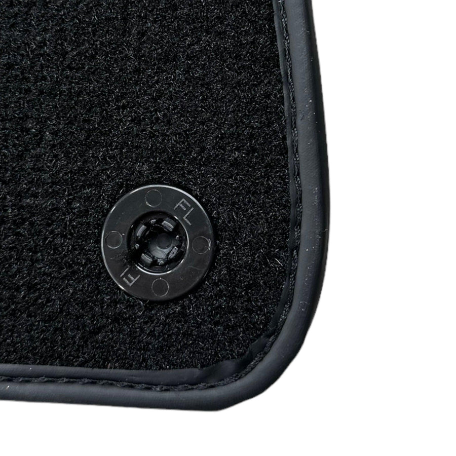 Black Floor Mats For Ferrari GTC4 Lusso (2016-2023) with Leather - AutoWin