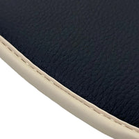 Black Floor Mats For Ferrari GTC4 Lusso (2016-2023) with Leather | Beige Trim - AutoWin