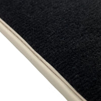 Black Floor Mats For Ferrari GTC4 Lusso (2016-2023) with Leather | Beige Trim - AutoWin