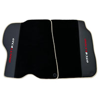 Black Floor Mats For Ferrari GTC4 Lusso (2016-2023) with Leather | Beige Trim - AutoWin