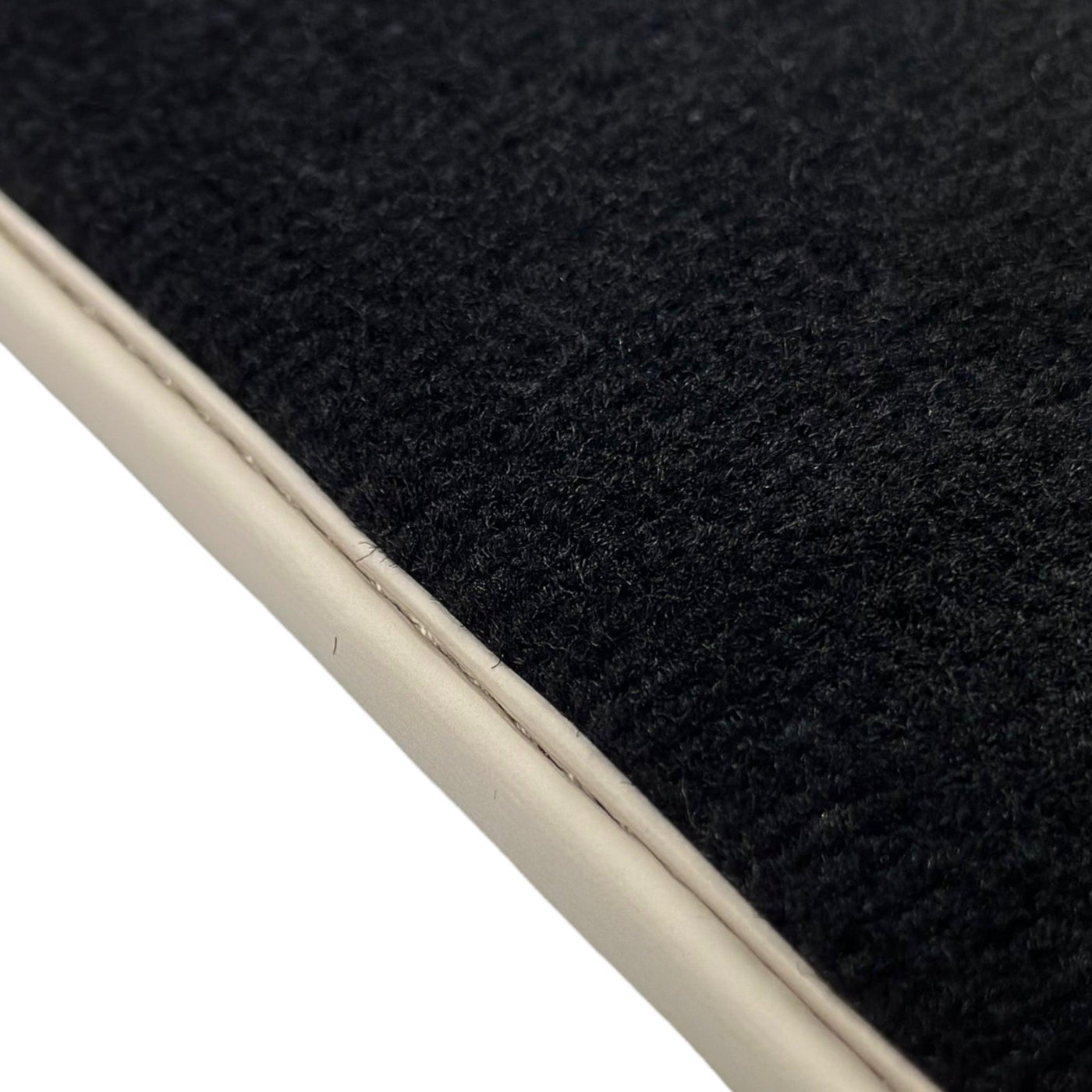 Black Floor Mats For Ferrari GTC4 Lusso (2016-2023) with Leather | Beige Trim - AutoWin