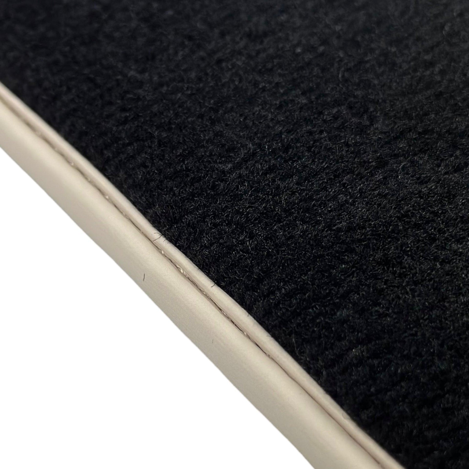 Black Floor Mats For Ferrari GTC4 Lusso (2016-2023) with Leather | Beige Trim - AutoWin