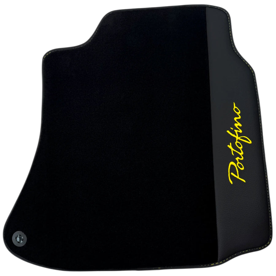 Black Floor Mats for Ferrari Portofino (2018-2023) with Leather