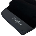 Black Floor Mats For Ferrari Portofino (2018-2023) With Leather - AutoWin