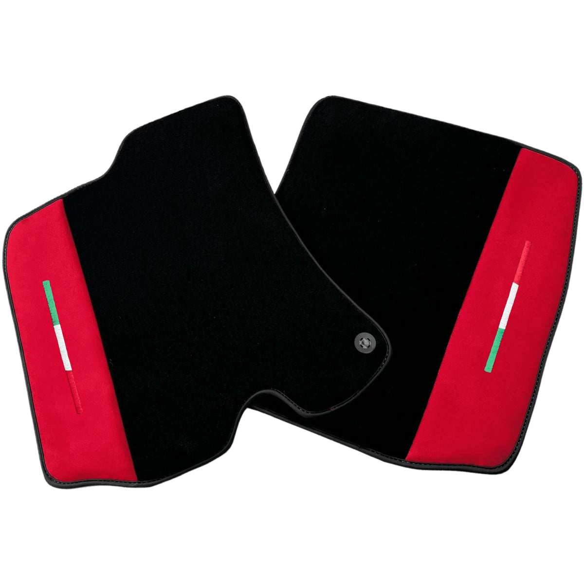 Black Floor Mats for Ferrari Portofino M (2018-2023) with Red Alcantara Leather