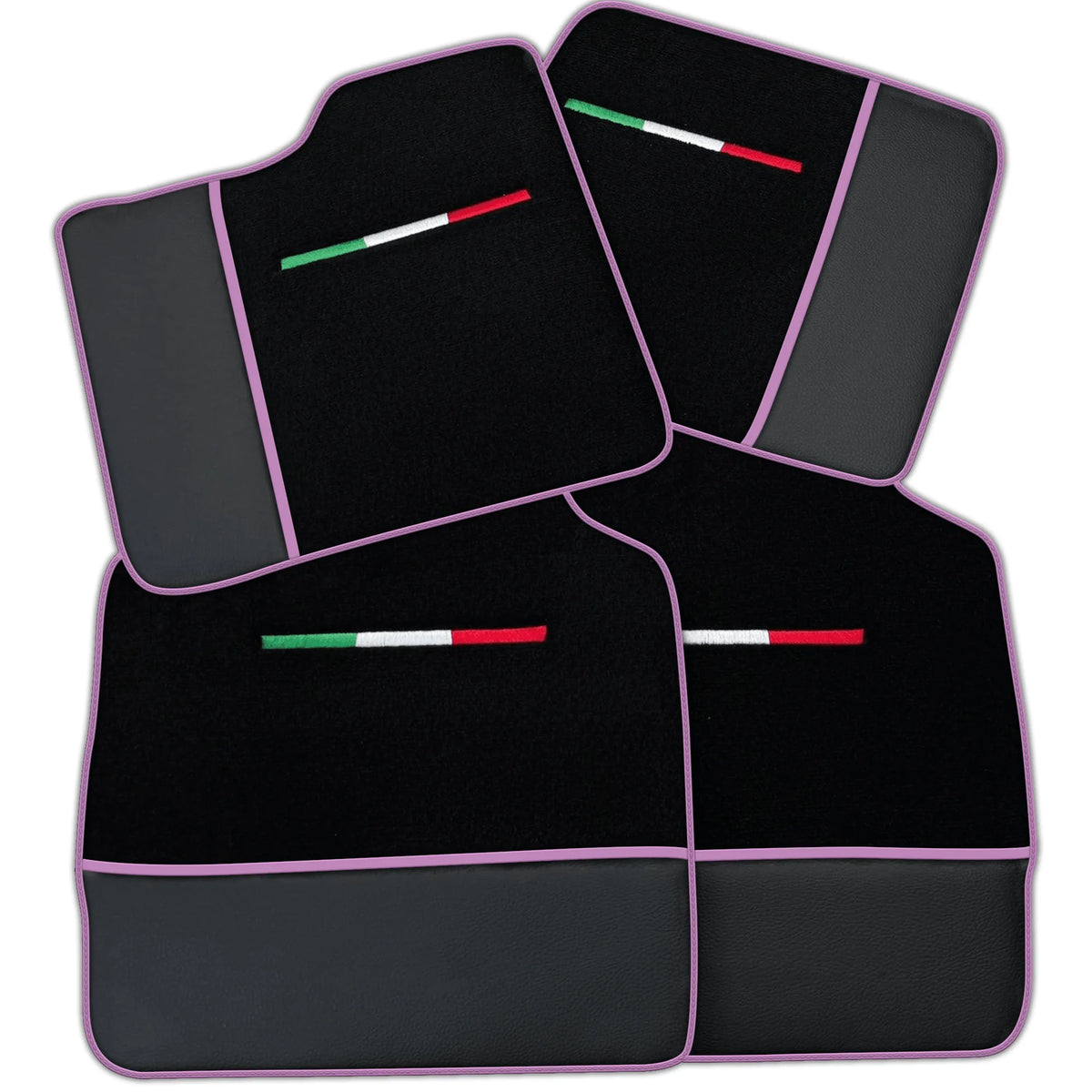 Black Floor Mats for Ferrari Purosangue (2023-2027) with Leather | Various Trim Colors
