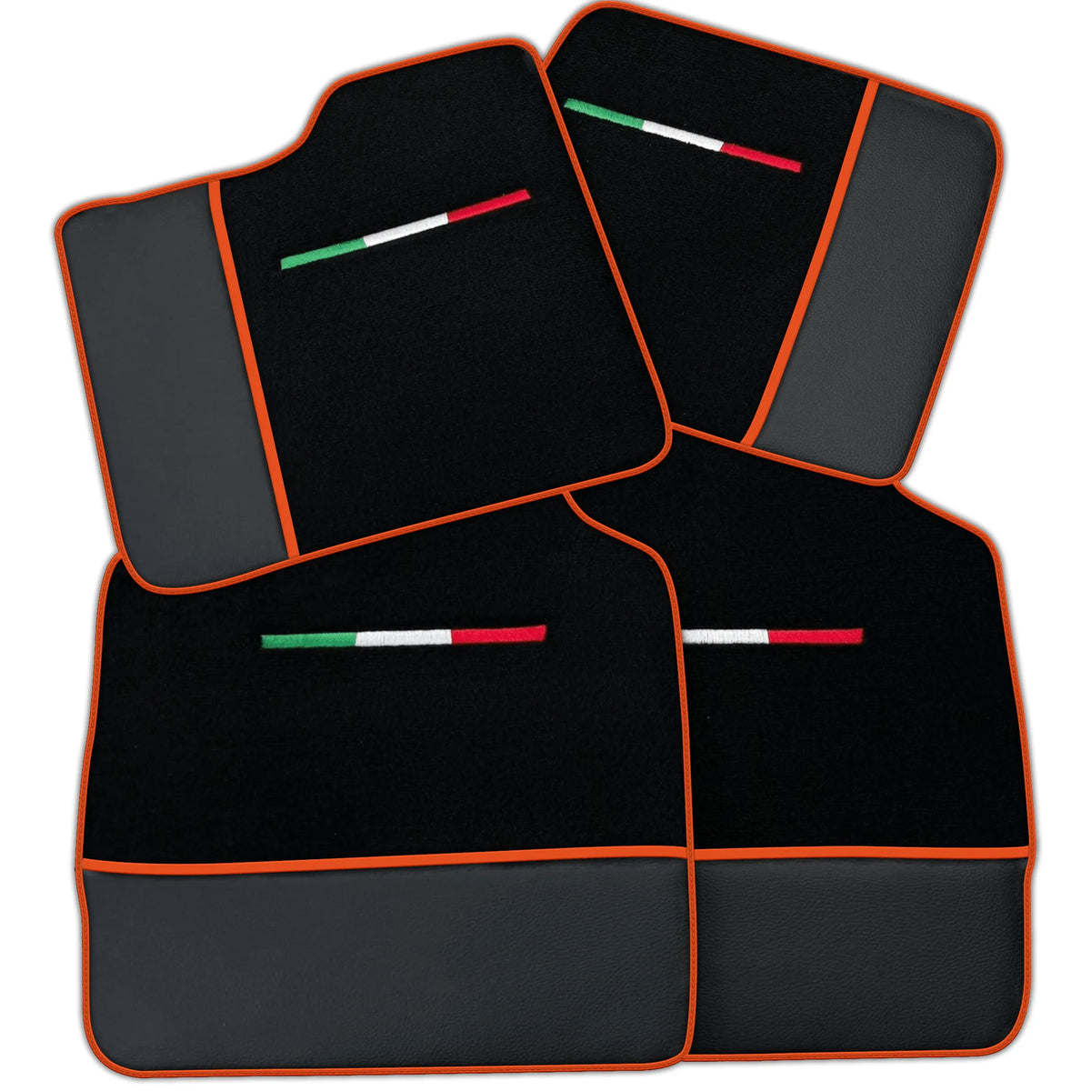 Black Floor Mats for Ferrari Purosangue (2023-2027) with Leather | Various Trim Colors