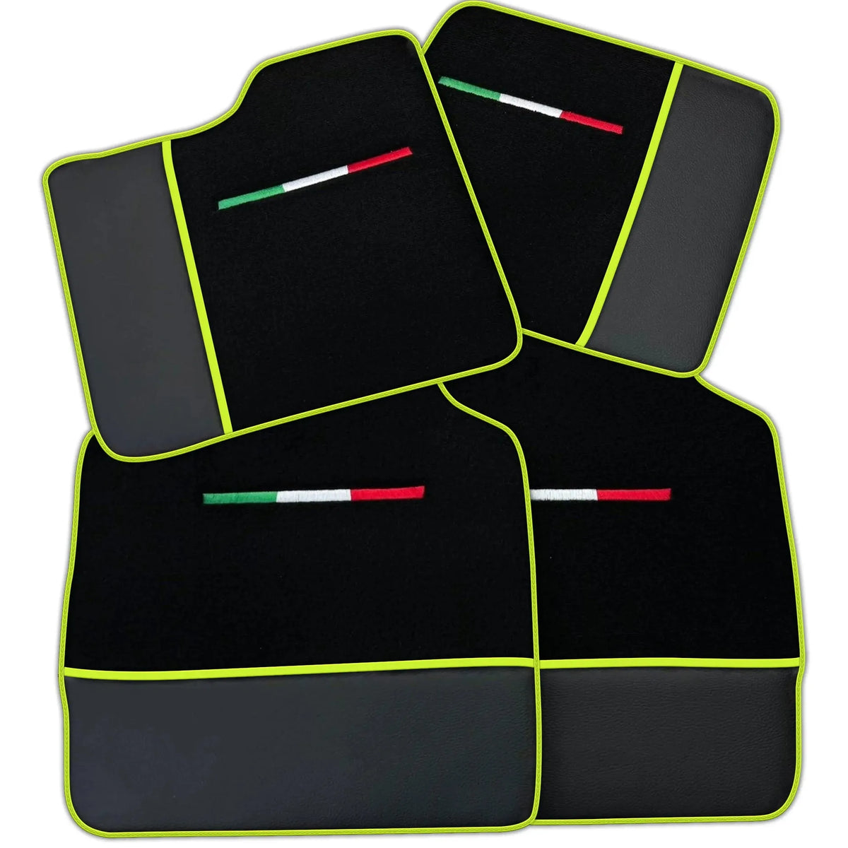 Black Floor Mats for Ferrari Purosangue (2023-2027) with Leather | Various Trim Colors