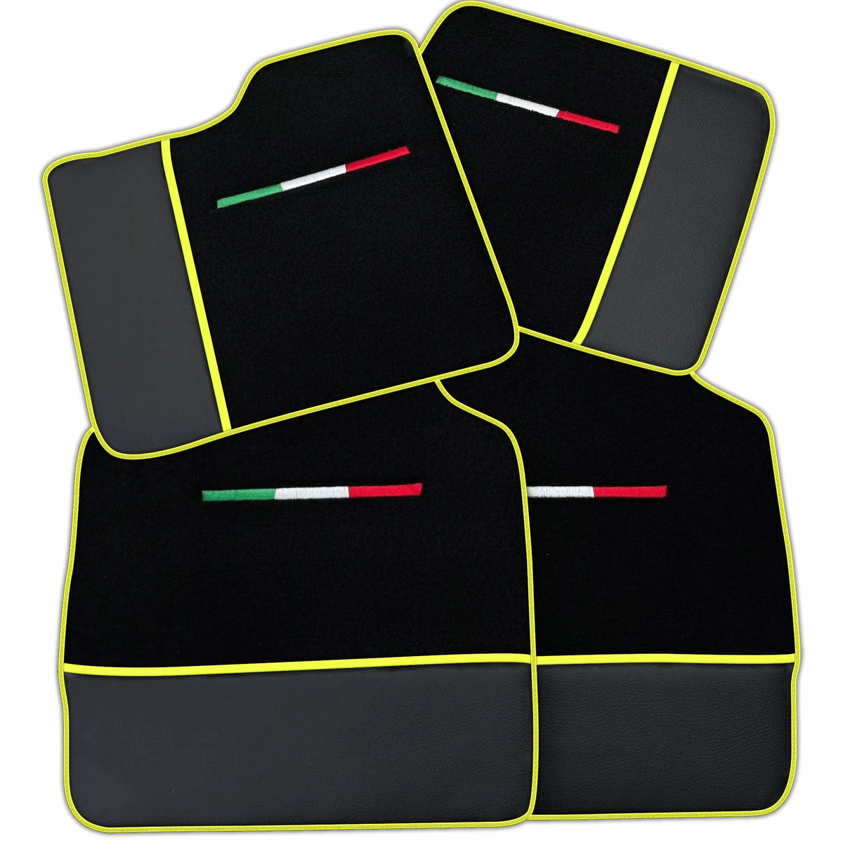 Black Floor Mats for Ferrari Purosangue (2023-2027) with Leather | Various Trim Colors