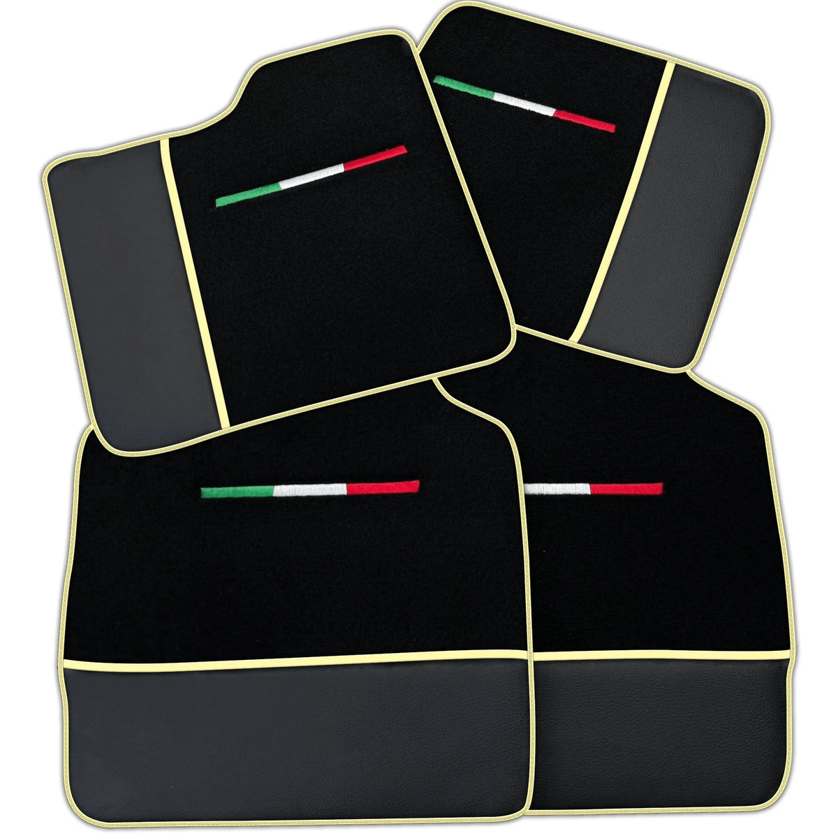 Black Floor Mats for Ferrari Purosangue (2023-2027) with Leather | Various Trim Colors