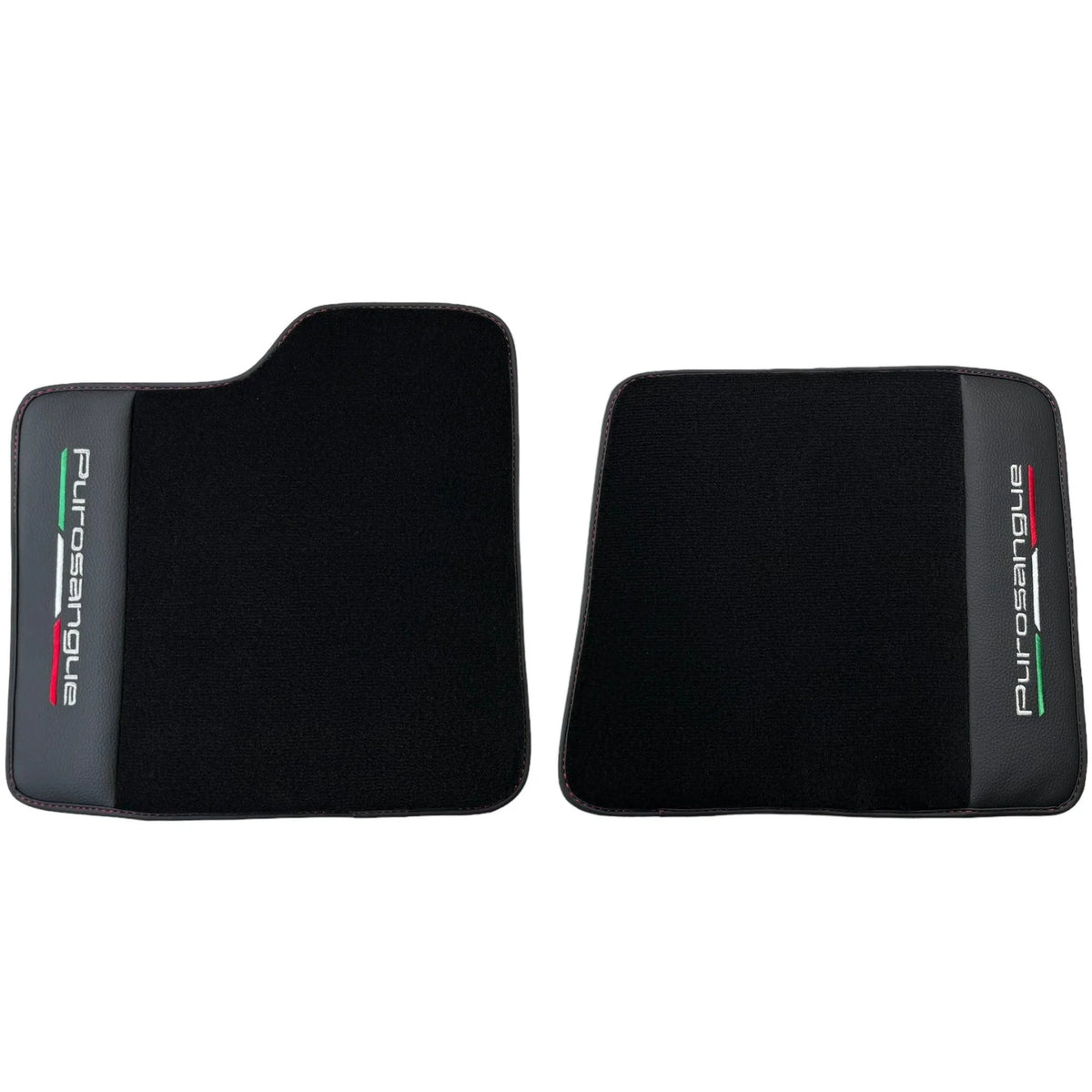 Black Floor Mats for Ferrari Purosangue with Leather and Black Trim | Italian Edition - AutoWin