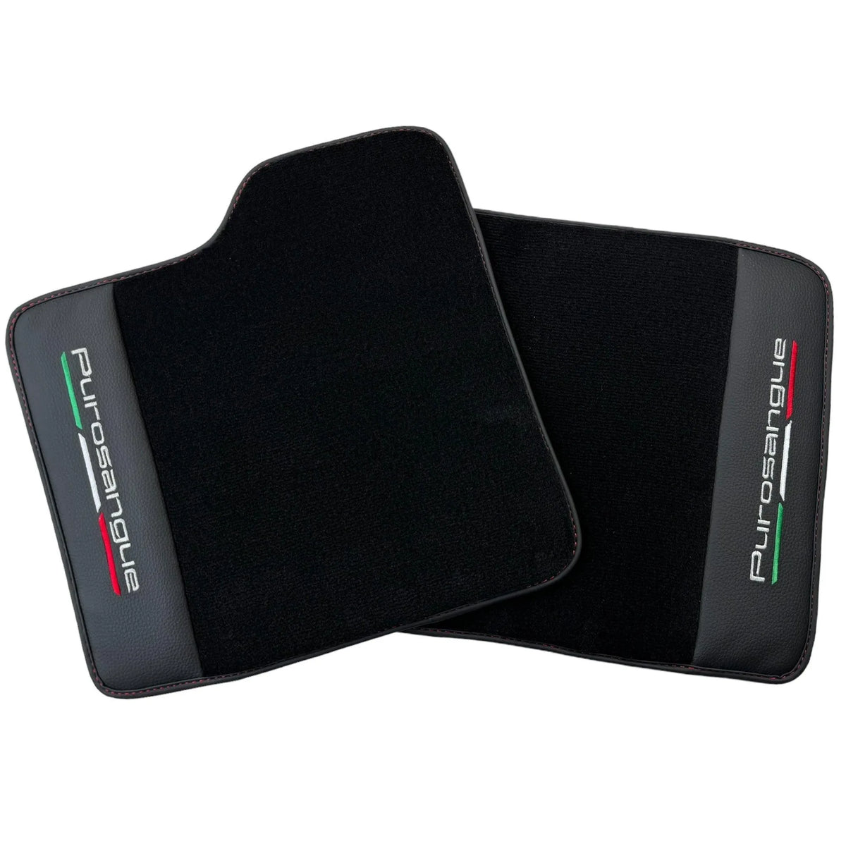 Black Floor Mats for Ferrari Purosangue with Leather and Black Trim | Italian Edition - AutoWin