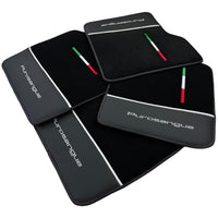Black Floor Mats for Ferrari Purosangue with Leather - AutoWin