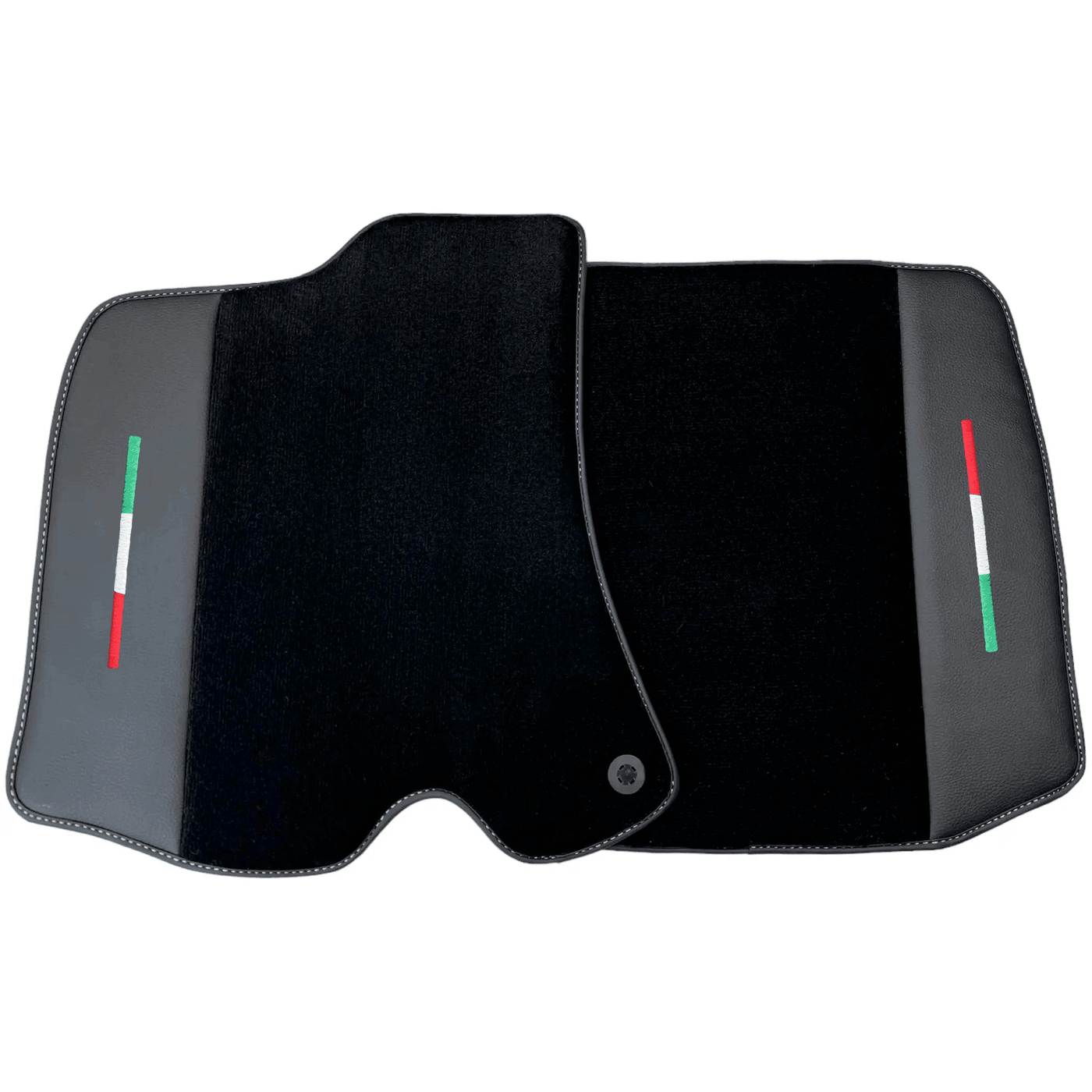 Black Floor Mats for Ferrari Roma (2021-2024) with Leather - AutoWin