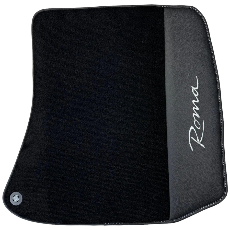 Black Floor Mats for Ferrari Roma (2021-2024) with Leather - AutoWin