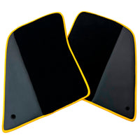 Black Floor Mats for Ferrari SF90 Stradale (2019-2024) with Leather and Yellow Trim - AutoWin
