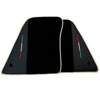 Black Floor Mats for Ferrari SF90 Stradale (2019-2024) with Leather | Beige Trim - AutoWin