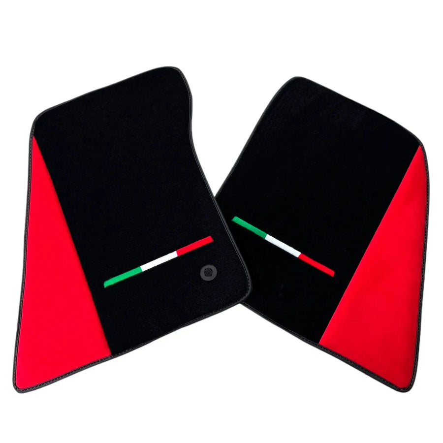 Black Floor Mats for Ferrari SF90 Stradale with Red Alcantara Borders | Italian Edition - AutoWin