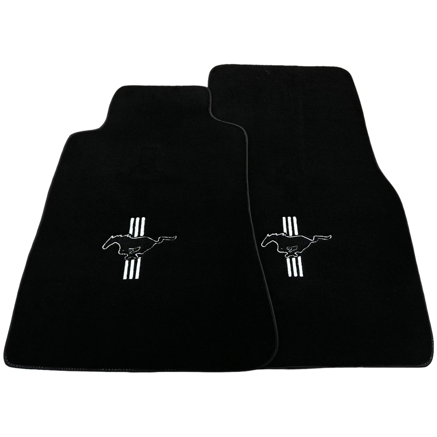 Black Floor Mats For Ford Mustang V (2004-2010) With Pony - AutoWin