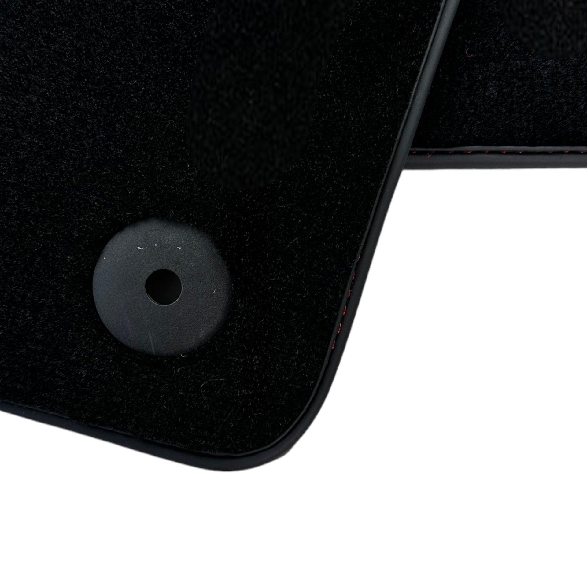 Black Floor Mats for Lamborghini Aventador With Red Leather - AutoWin