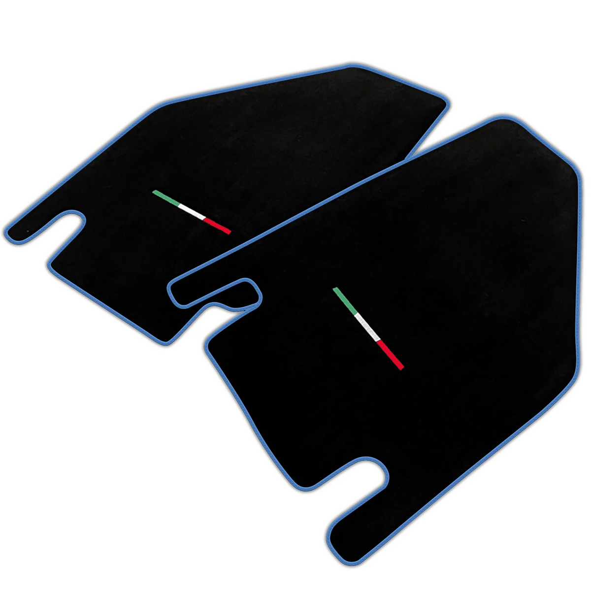 Black Floor Mats for Lamborghini Countach with Italian Flag | Various Trim Colors