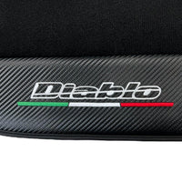 Black Floor Mats for Lamborghini Diablo (1990-2001) with Carbon Fiber - AutoWin