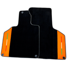 Custom Black Floor Mats for Lamborghini Gallardo With Orange Arancia Leonis Nappa Leather