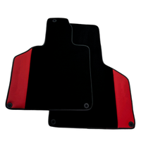 Custom Black Floor Mats for Lamborghini Gallardo With Red Leather