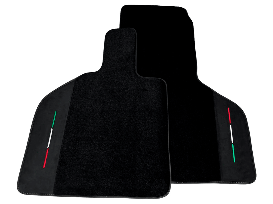 Black Floor Mats for Lamborghini Huracan STO with Alcantara Leather | Italian Edition