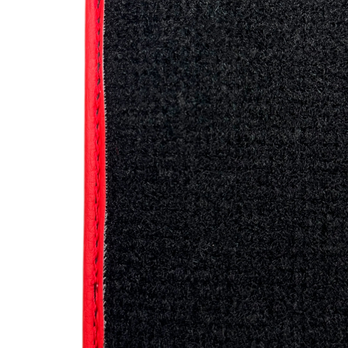 Black Floor Mats for Lamborghini Huracan STO with Carbon Fiber Leather | Red Trim