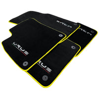 Black Floor Mats For Lamborghini Urus Tailored With Yellow Trim - AutoWin