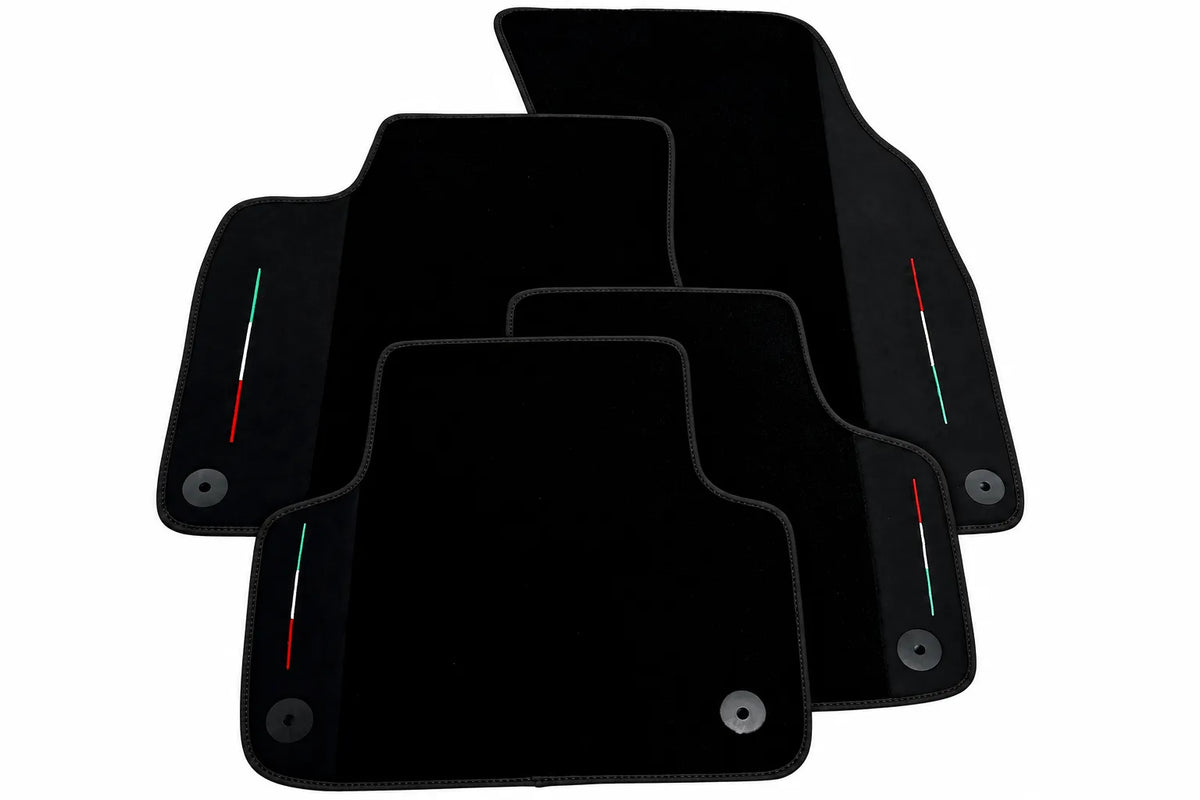 Black Floor Mats For Lamborghini Urus With Alcantara Leather Black trim