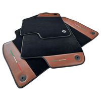 Black Floor Mats for Lamborghini Urus With Brown Leather - AutoWin