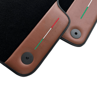 Black Floor Mats for Lamborghini Urus With Brown Leather - AutoWin