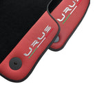 Black Floor Mats for Lamborghini Urus With Red Leather - AutoWin