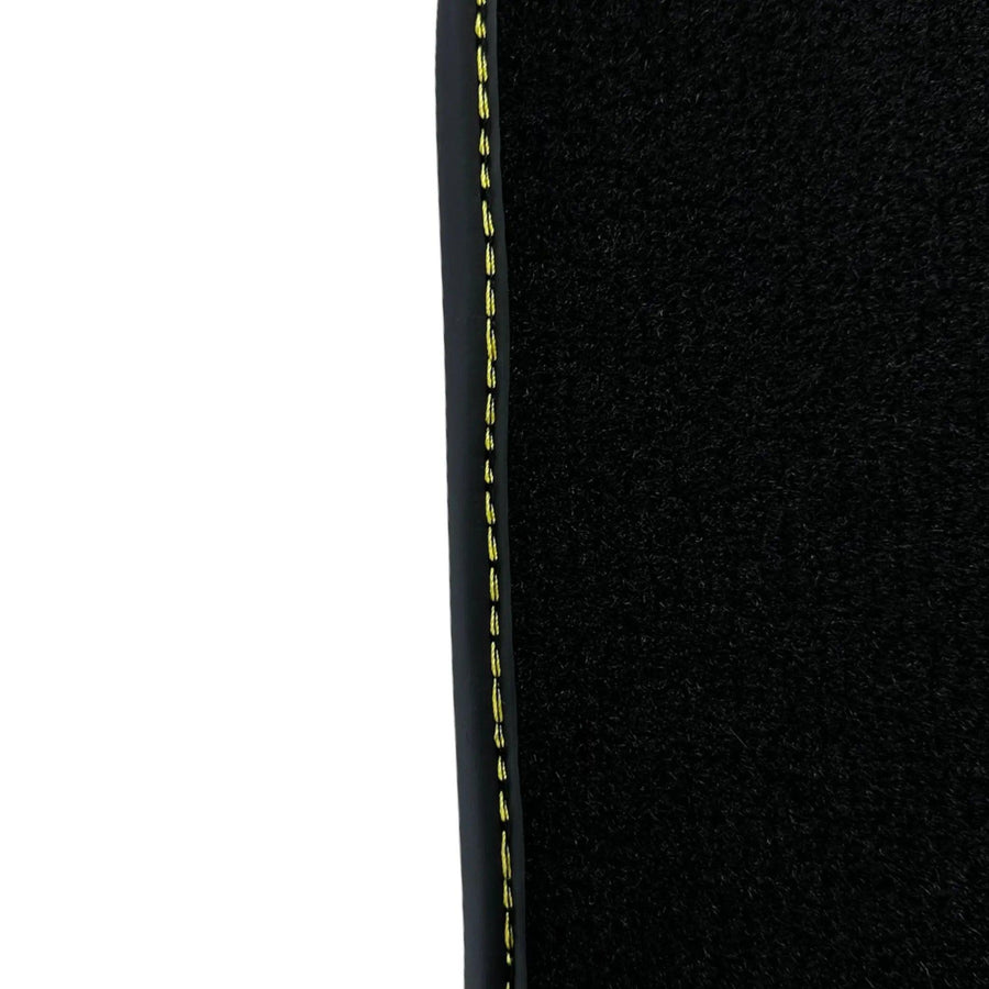 Black Floor Mats For Lamborghini Urus With Yellow Alcantara Leather - AutoWin