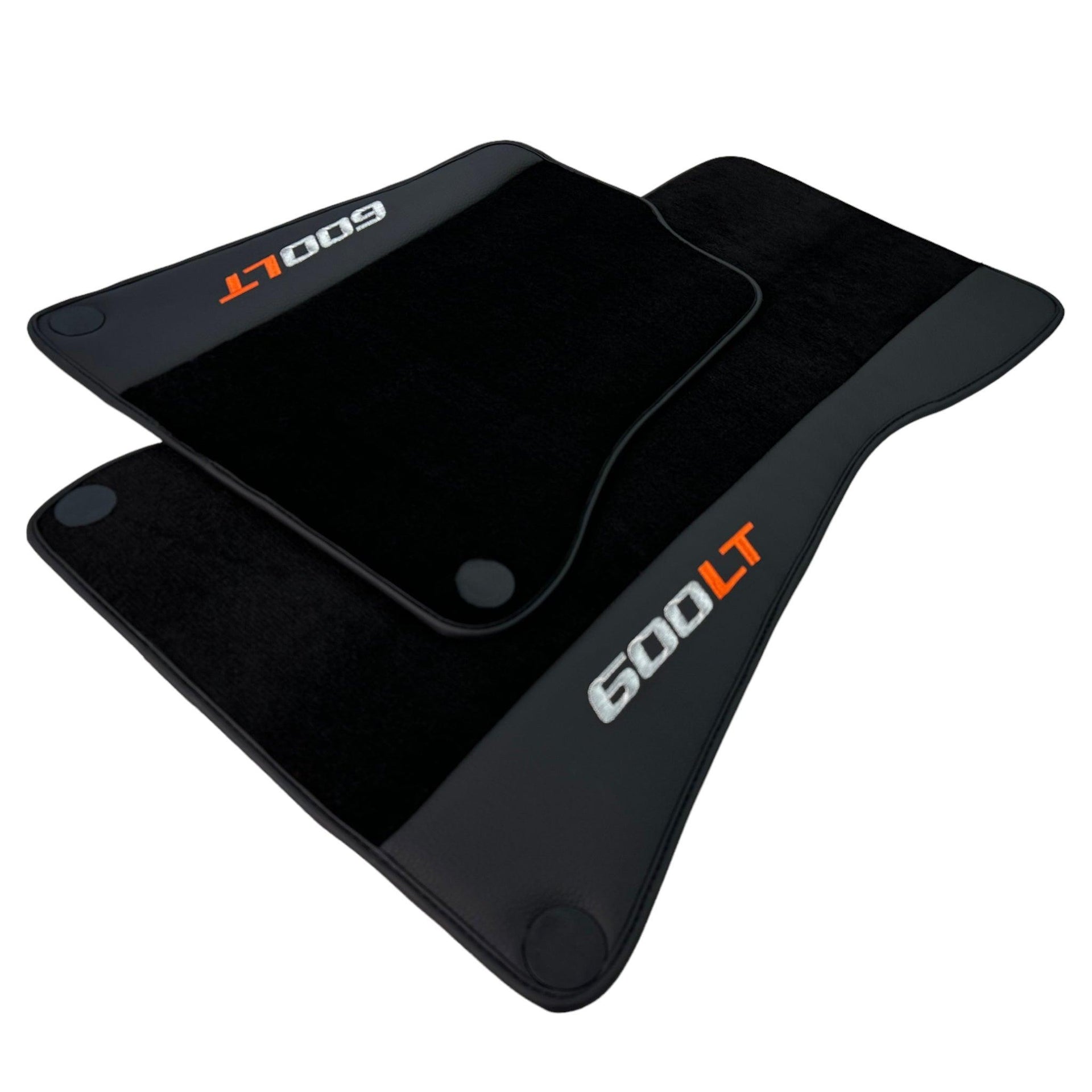 Black Floor Mats for McLaren 600 LT (2018-2020) With Leather - AutoWin