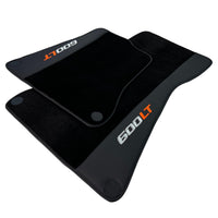 Black Floor Mats for McLaren 600 LT (2018-2020) With Leather - AutoWin