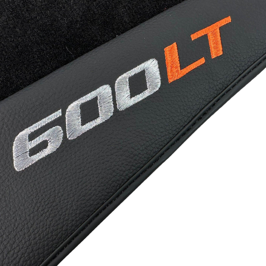 Black Floor Mats for McLaren 600 LT (2018-2020) With Leather - AutoWin