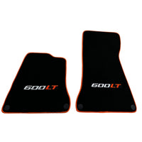 Black Floor Mats for McLaren 600 LT (2018-2020) With Orange Trim - AutoWin