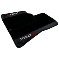 Black Floor Mats For McLaren 720S (2017-2021) with Carbon Leather - AutoWin