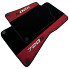 Black Floor Mats For McLaren 720S (2017-2021) With Red Leather - AutoWin