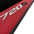 Black Floor Mats For McLaren 720S (2017-2021) With Red Leather - AutoWin