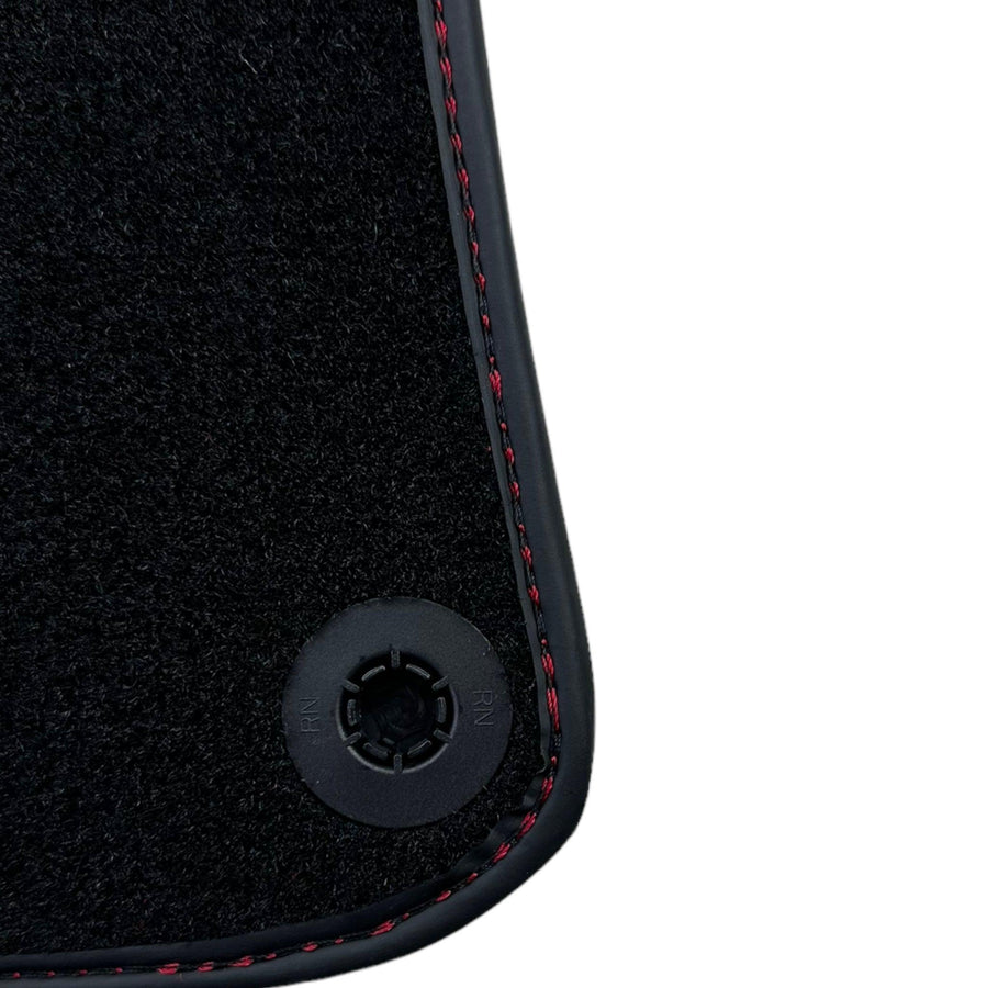 Black Floor Mats For McLaren 720S (2017-2021) With Red Leather - AutoWin