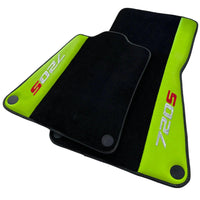Black Floor Mats For McLaren 720S Year 2017-2021 With Green Leather - AutoWin