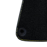 Black Floor Mats For McLaren 720S Year 2017-2021 With Yellow Leather - AutoWin