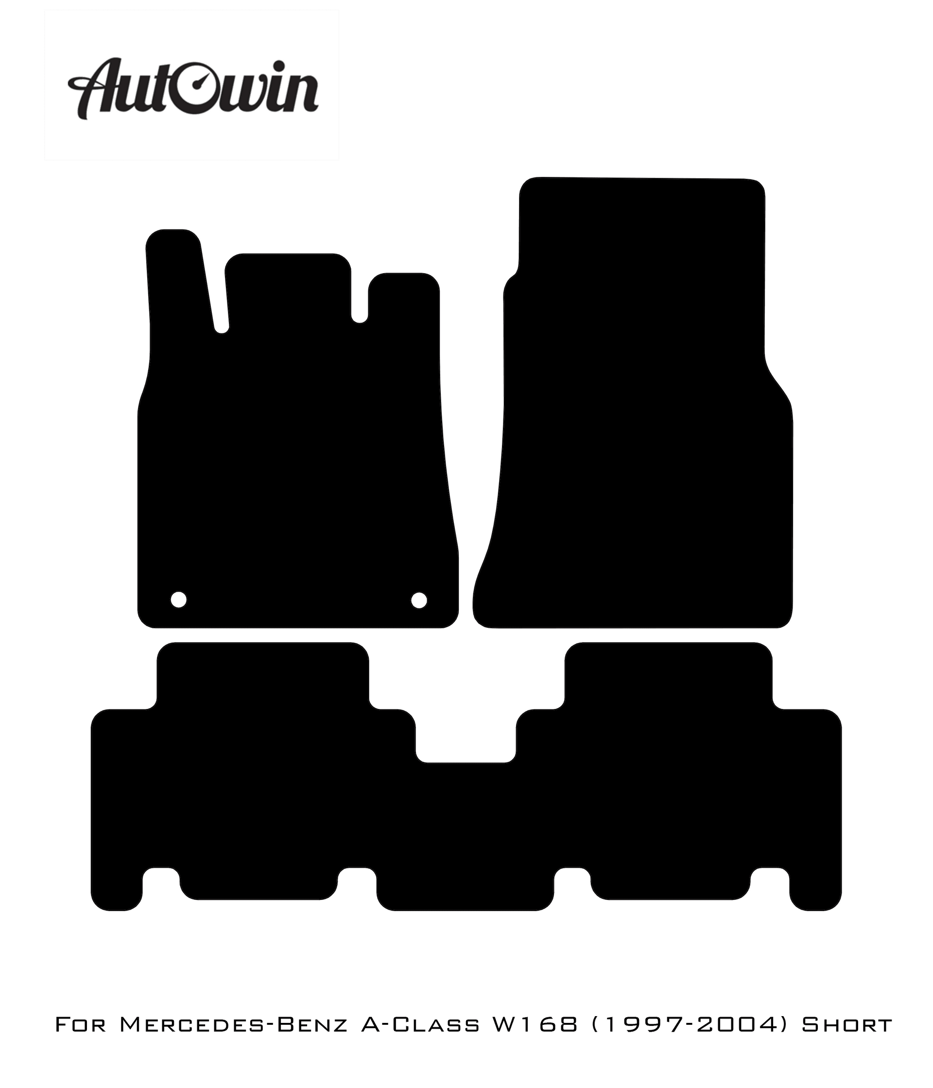 Black Floor Mats For Mercedes Benz A-Class W168 (1997-2004) | Limited Edition - AutoWin