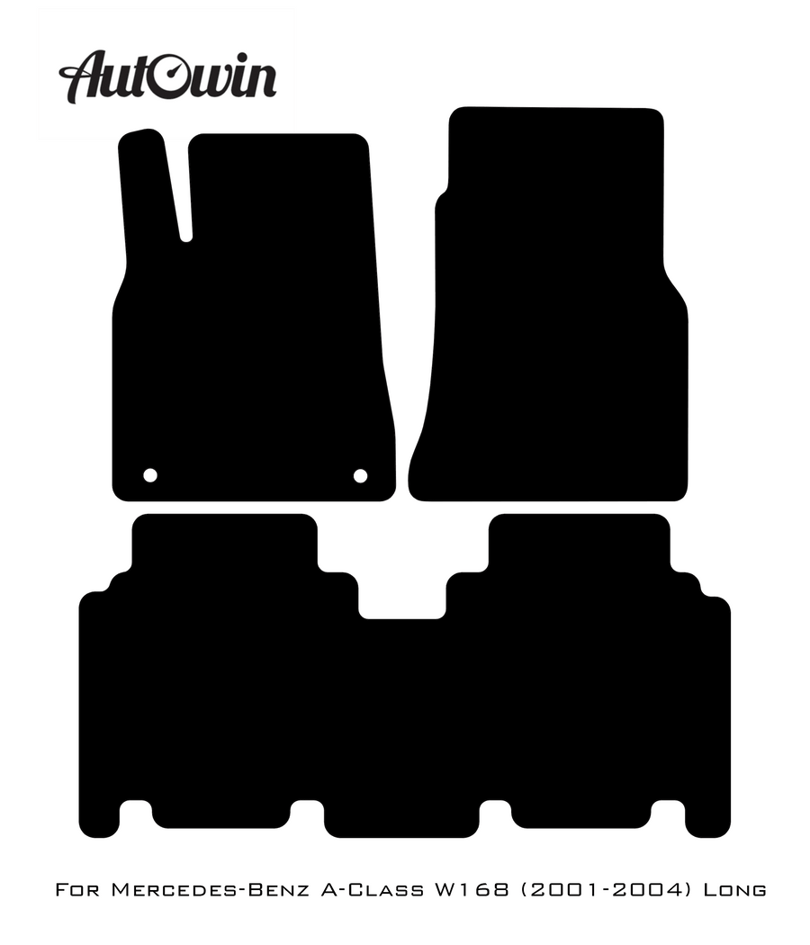 Black Floor Mats For Mercedes Benz A-Class W168 (2001-2004) | Limited Edition - AutoWin